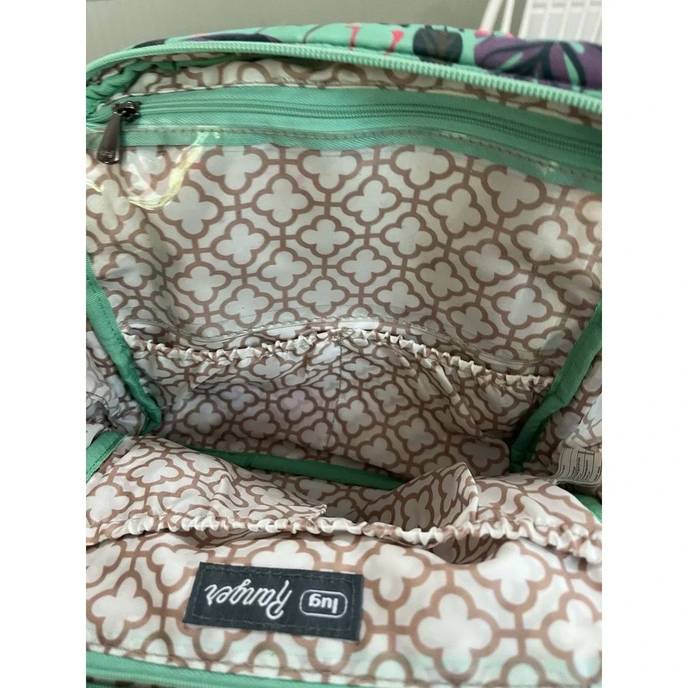 LUG PURSE BAG crossbody Straps AND Wallet SET Green Pink Flamingo Palm Tropical